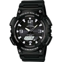Casio Men's Quartz Watch With Black Dial Analogue - Digital Display And Black Resin Strap Aq-S810w-1Avef
