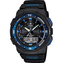 Casio Men's Twin Sensor Watch, Blue Accents