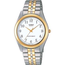 Casio Men's White Dial Metal Fashion Analog Watch - Casio MTP1129G-7B