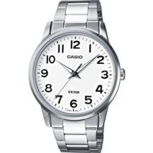 Casio Mtp-1303d-7b Quartz Analogue White Dial Silver Steel Men's Watch