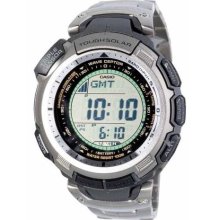 Casio Silver Paw1300T-7V Men'S Paw1300T-7V Pathfinder Multi-Band Solar Atomic Silver Watch