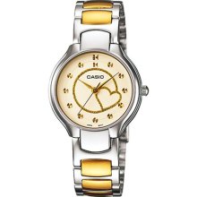 Casio Women's Core LTP1337SG-9A Silver Stainless-Steel Quartz Watch with Gold Dial
