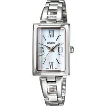 Casio Women's Core LTP1341D-7A Silver Stainless-Steel Quartz Watch with White Dial