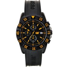 CAT Mens DP Sport Chronograph Stainless Watch - Black Rubber Strap - Black Dial - PM.163.21.134