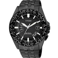 CB0028-58E - Citizen Promaster Air Global Radio Controlled Black IP 100m Sapphire Japan Pilots Watch