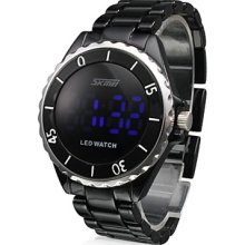 Ceramic Band Elegant Design Blue Unisex Light LED Wrist Watch