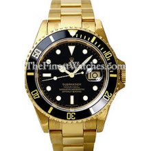 Certified Pre-Owned Rolex Submariner Gold Mens Diving Watch 16618