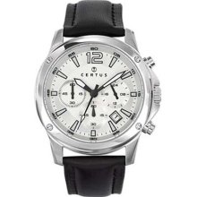 Certus Paris Men's Silver Dial Calfskin Chronograph Date Watch ...