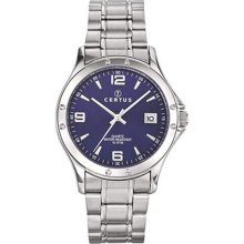 Certus Paris Men's Stainless Steel Blue Dial Date Quartz Watch ...