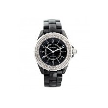 Chanel J12 Black Ceramic Diamond Bezel Ladies Watch