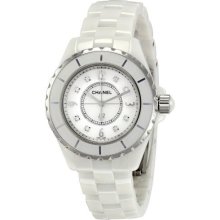 CHANEL J12 White Ceramic Diamonds Quartz Ladies Watch H2422