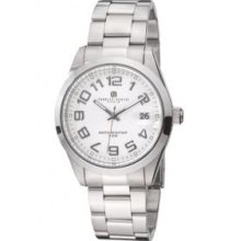 Charles-Hubert- Paris 3858 White Dial Stainless Steel Premium Collection Watch