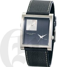 Charles Hubert Premium Mens Black Dial Stainless Steel Dual Time Zone Watch 3748-B