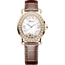 Chopard Happy Sport Oval Medium Rose Gold Watch 275350-5003