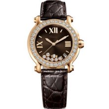 Chopard Happy Sport Round 36mm Rose Gold Watch 277473-5008