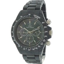 Chronograph Plastic Resin Case And Bracelet Black Mother Of Pearl Dial
