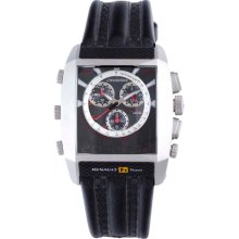 Chronotech Men's Black Textured Dial Black Leather Watch ...