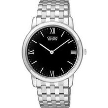 Citizen AR1120-50E Stiletto Black Dial Eco Drive SS Watch ...