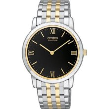 Citizen Ar1124-59e Two Tone Stiletto Eco-drive Sapphire Black Dial