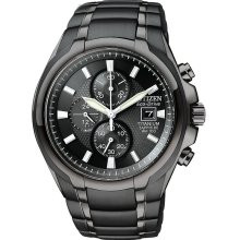 Citizen CA0265-59E Men's Eco-Drive Black IP Titanium Black Dial Chrono