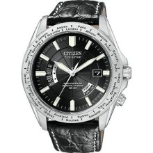 Citizen Eco Drive Atomic Radio Black Dial Genunine Leather Mens Watch CB0000-06E