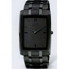 Citizen Eco Drive Black Rectangular Dial Stiletto Watch