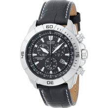 Citizen Eco-Drive Chronograph Leather Mens Watch AT0810-12E