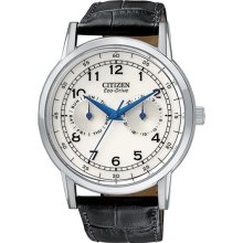 Citizen Eco-Drive Mens Silver-Tone Round Watch