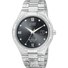 Citizen Eco-Drive Mens 28 Diamond Elektra Stainless Steel BM5010-51E