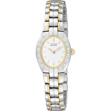 Citizen Eco-Drive Women's Two-tone Diamond Watch - Bracelet - White Dial - EW9914-52A