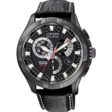 Citizen Gents Perpetual Calendar with Black Leather Strap Eco-Drive BL8097-01E Watch