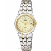 Citizen Ladies Corso Two-Tone Champagne Dial Bracelet Date EW0944-51P