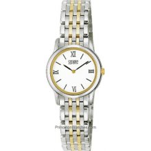 Citizen Ladies' Eco-Drive - Stainless and Gold Tone - White Face EG3044-59A