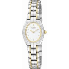 Citizen Ladies Eco-Drive Two Tone Stainless Steel with Diamonds EW9914-52A
