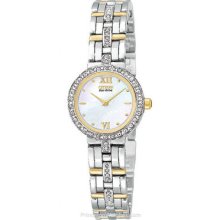 Citizen Ladies Swarovski Crystal Dress Watch Two-Tone EW9124-55D