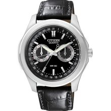 Citizen Men's Black Chronograph Leather Watch