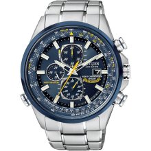 Citizen Men's Blue Angels World Chronograph Eco-Drive Radio Controlled Stainless Steel Case and Bracelet Blue Tone Dial AT8020-54L