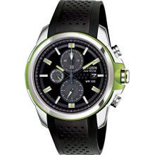 Citizen Men's Drive Chronograph Stainless Steel Case Rubber Bracelet Black Dial Date Display CA0427-08E