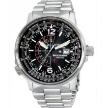 Citizen Mens Eco-Drive Nighthawk Stainless Steel Watch