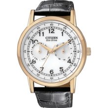 Citizen Men's Eco-drive Black Leather Strap Watch Ao9003-16a