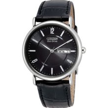Citizen Men's Stainless Steel Eco-Drive 180 Black Dial Strap BM8240-03E
