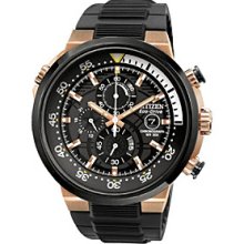 Citizen Rose Goldtone and Black Men's Endeavor Eco-Drive Watch Men's