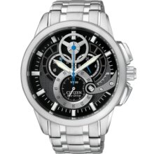 Citizen Watch, Mens Chronograph Eco-Drive Stainless Steel Bracelet 44m