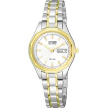 Citizen Watch, Womens Eco-Drive Two Tone Stainless Steel Bracelet 26mm