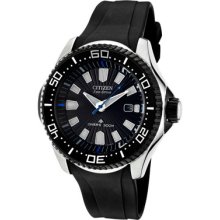 Citizen Watches Men's Pro Master Eco-Drive Black Dial Black Rubber Bla