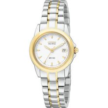 Citizen Womens Eco-Drive Stainless Watch - Silver Bracelet - White Dial - EW1624-56A