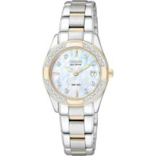 Citizen Women's Eco-Drive Regent Quartz Crystal Bezel Two-tone Stainless Steel Bracelet Watch