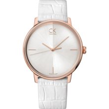 ck Calvin Klein Watch, Womens Swiss Accent White Leather Strap 41mm K2