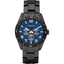 Claiborne Mens Black & Blue Multi-Function Watch