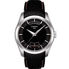 Couturier Men's Black & Orange Automatic Leather Watch